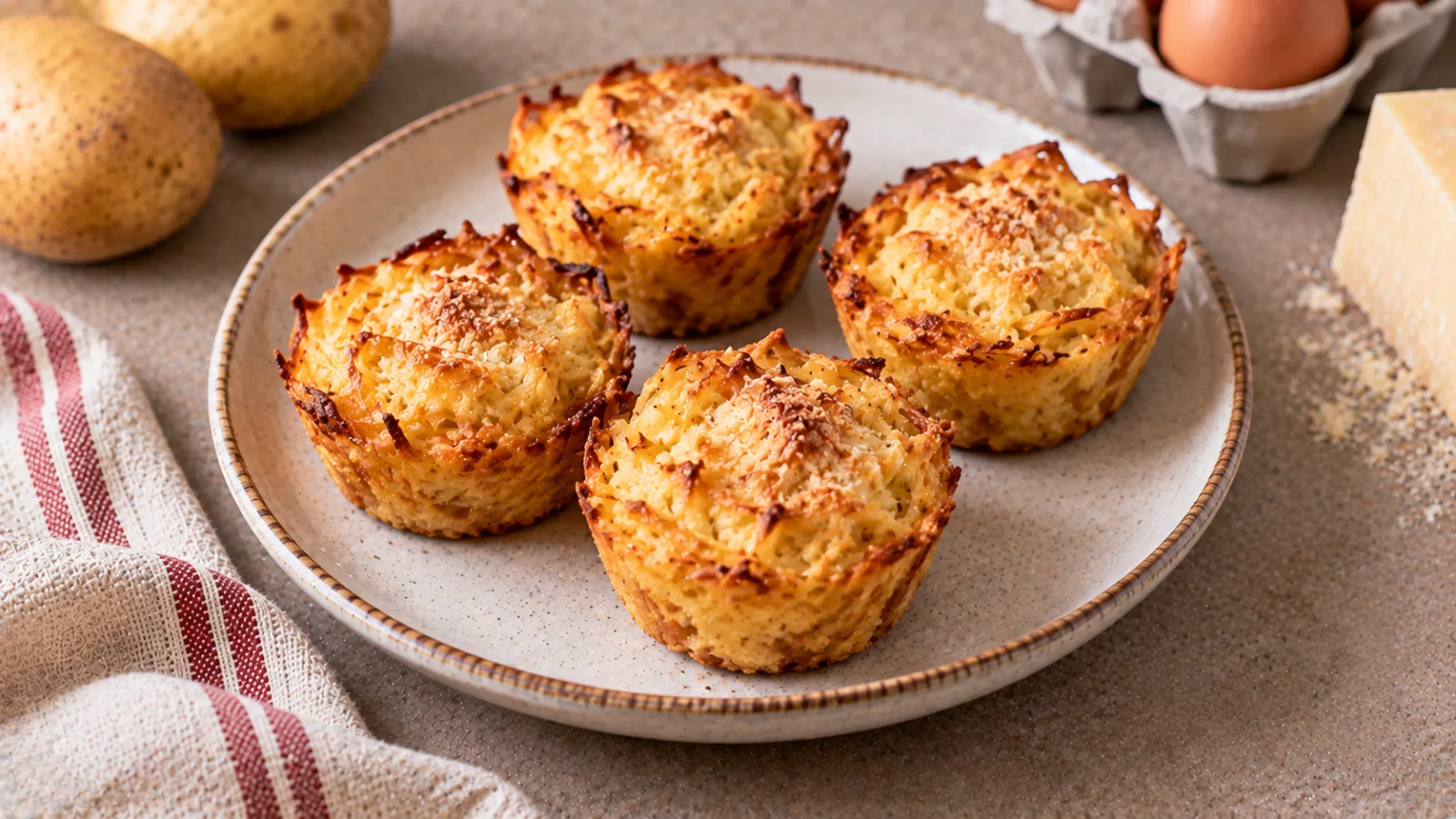 Tortini di patate e uova al forno