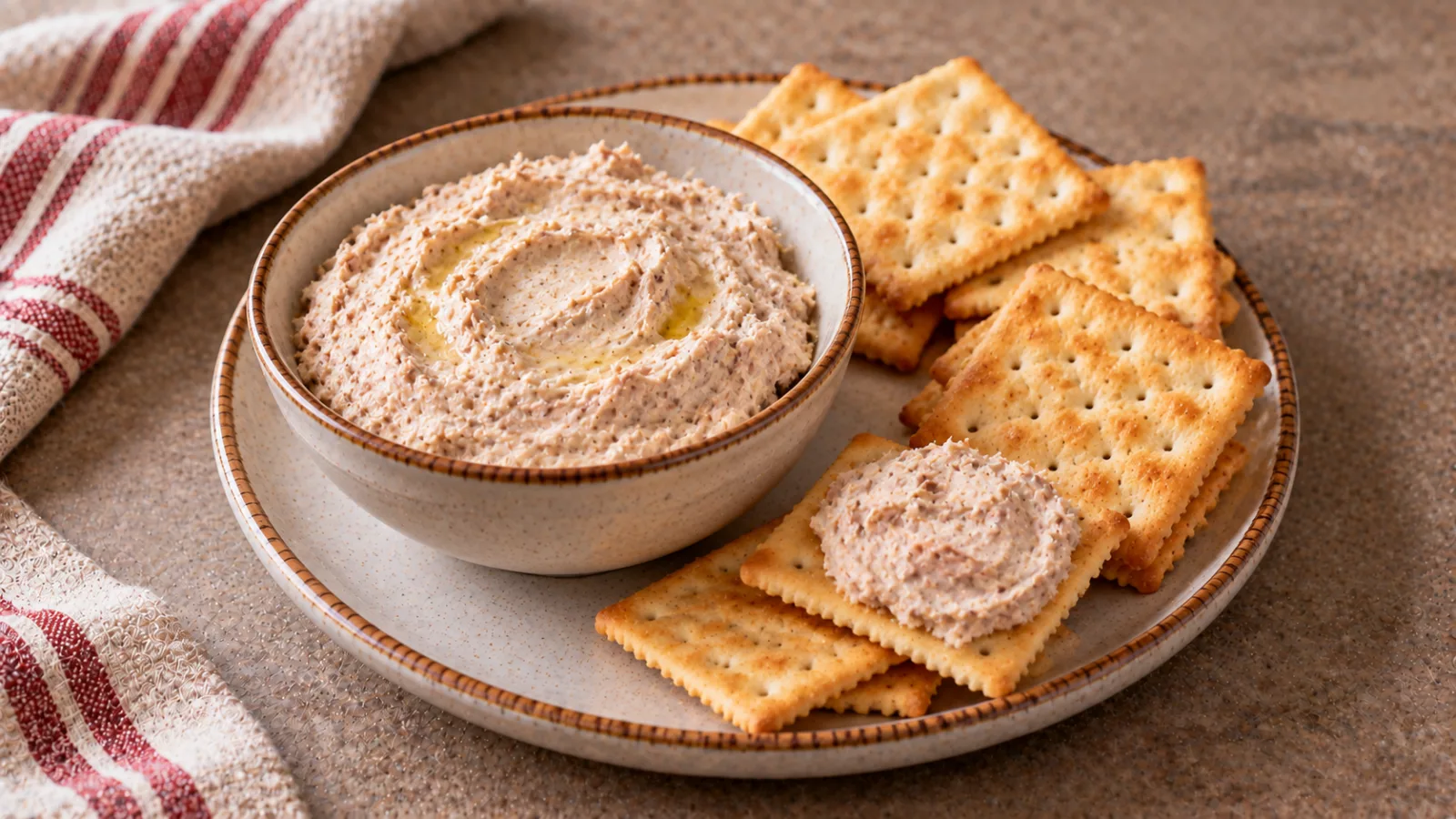 Crackers con crema di tonno