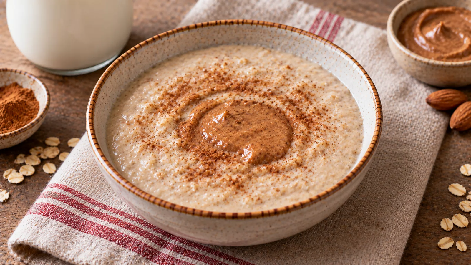 Crema d'avena al latte con cannella