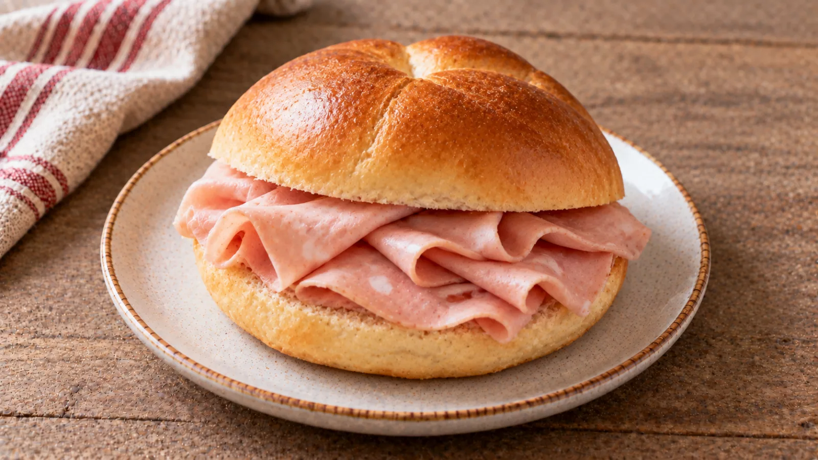 Panino al latte con mortadella