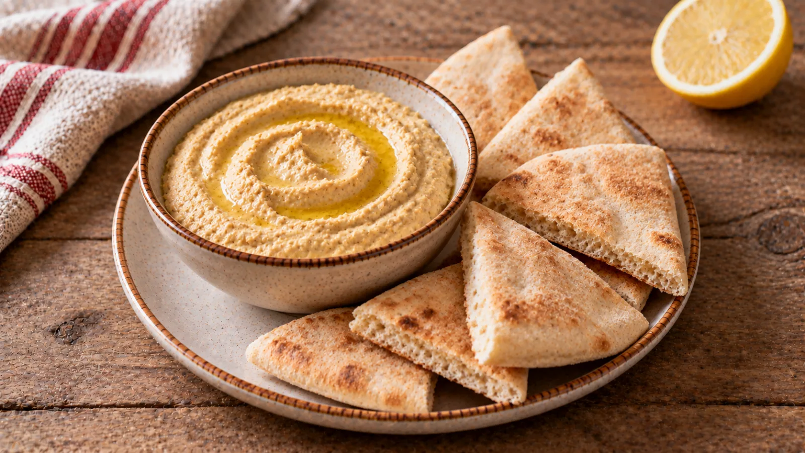 Pane arabo con crema di ceci