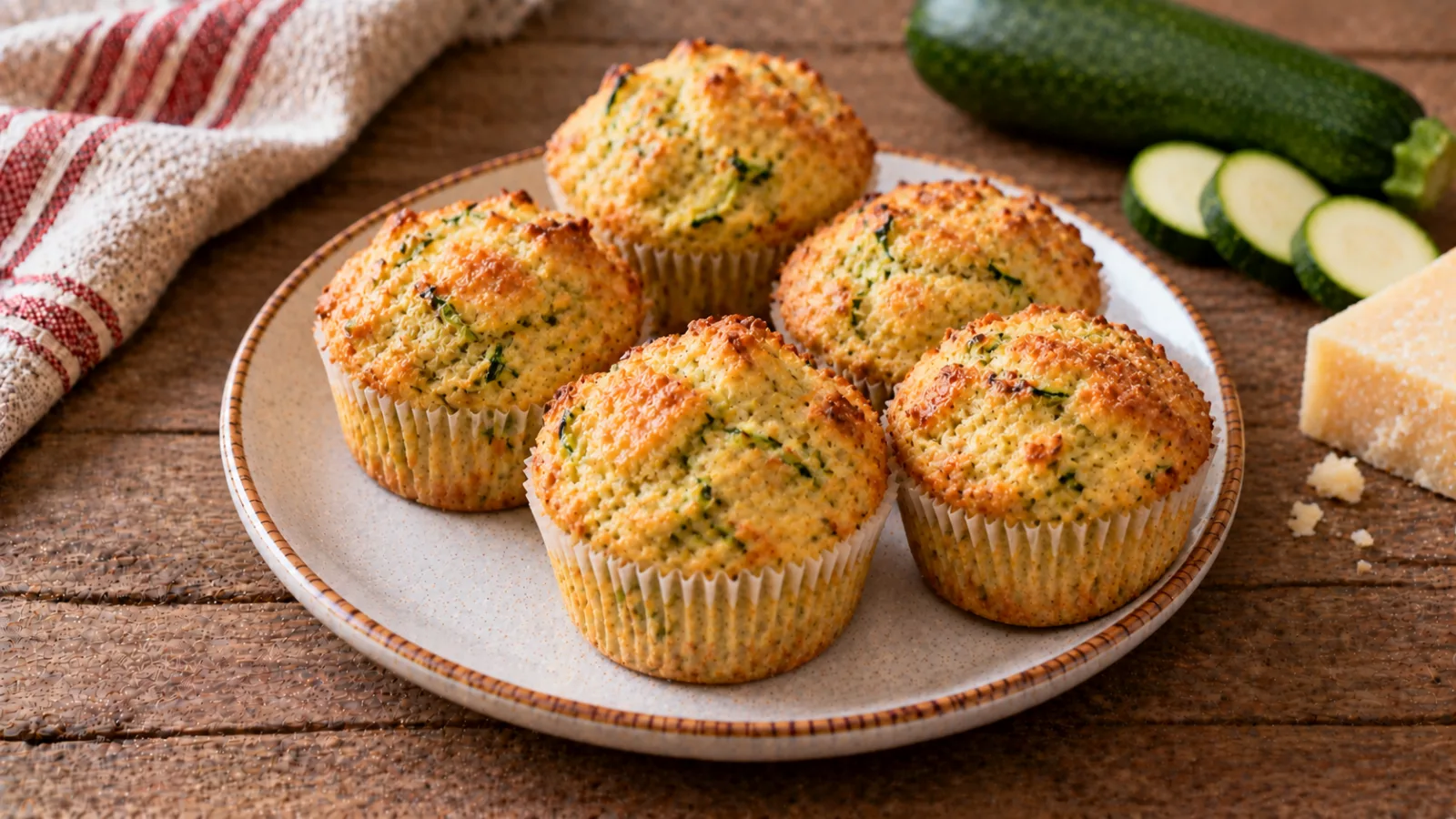 Muffin salati al parmigiano e zucchine