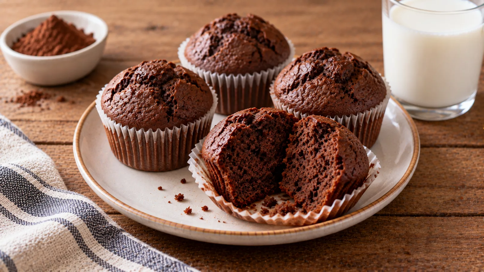 Muffin al cacao e yogurt