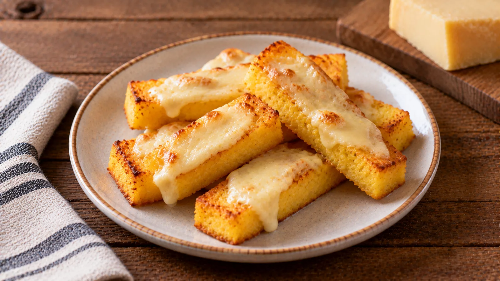 Crostini di polenta al forno con asiago
