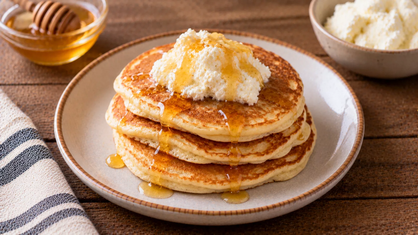 Pancake con ricotta e miele