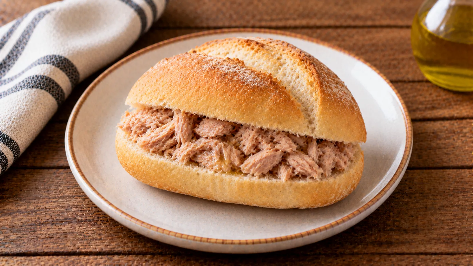 Panino con tonno e olio