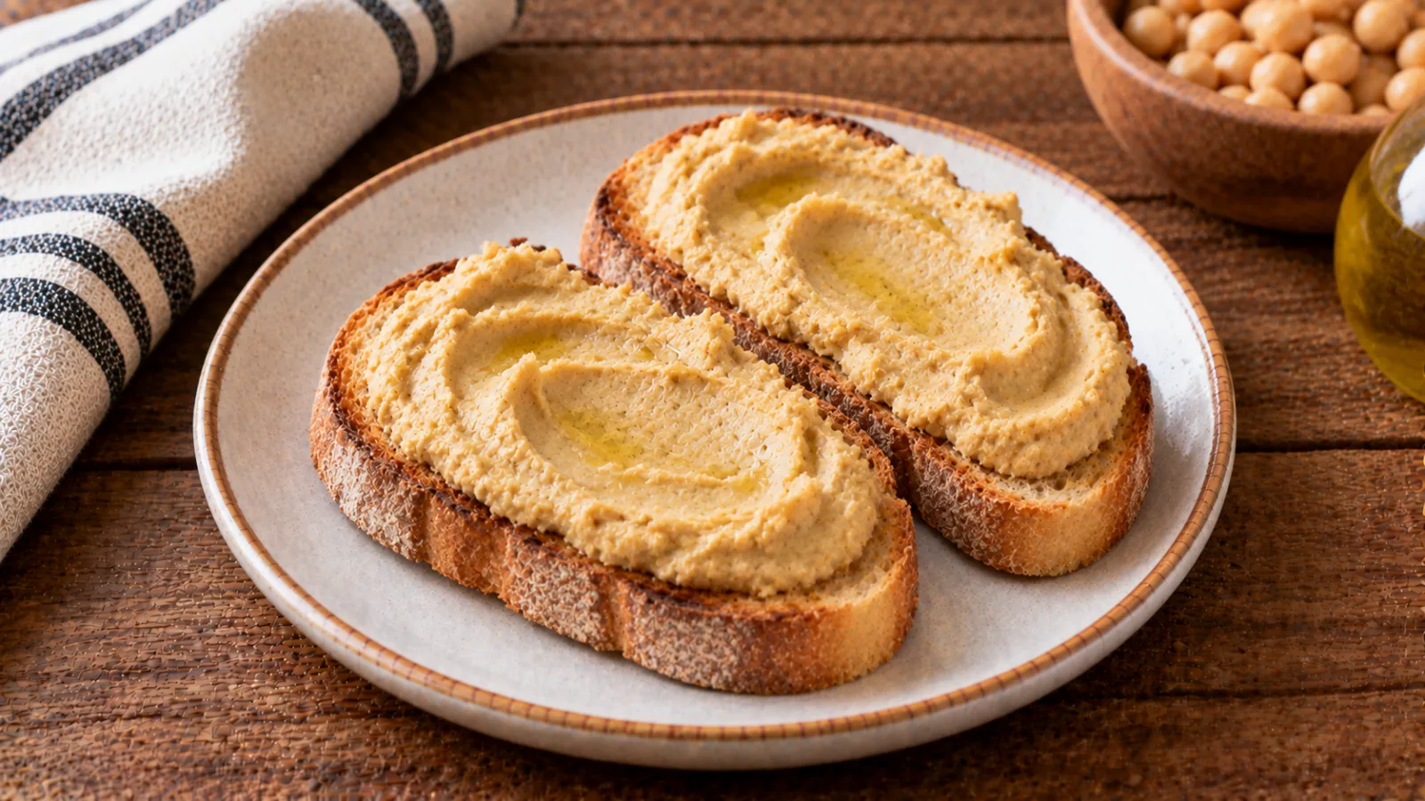 Toast con hummus di ceci