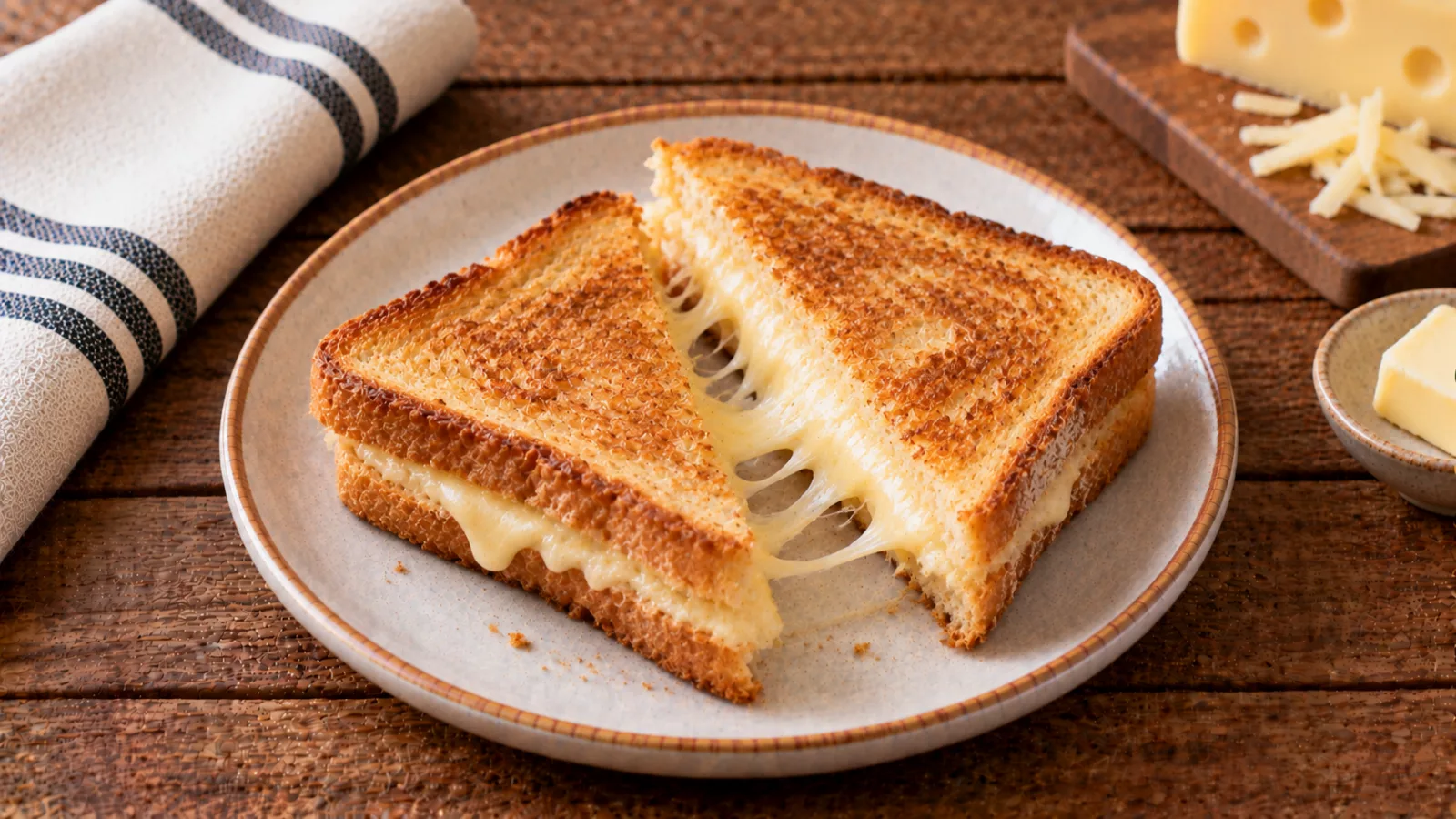 Toast con formaggio filante