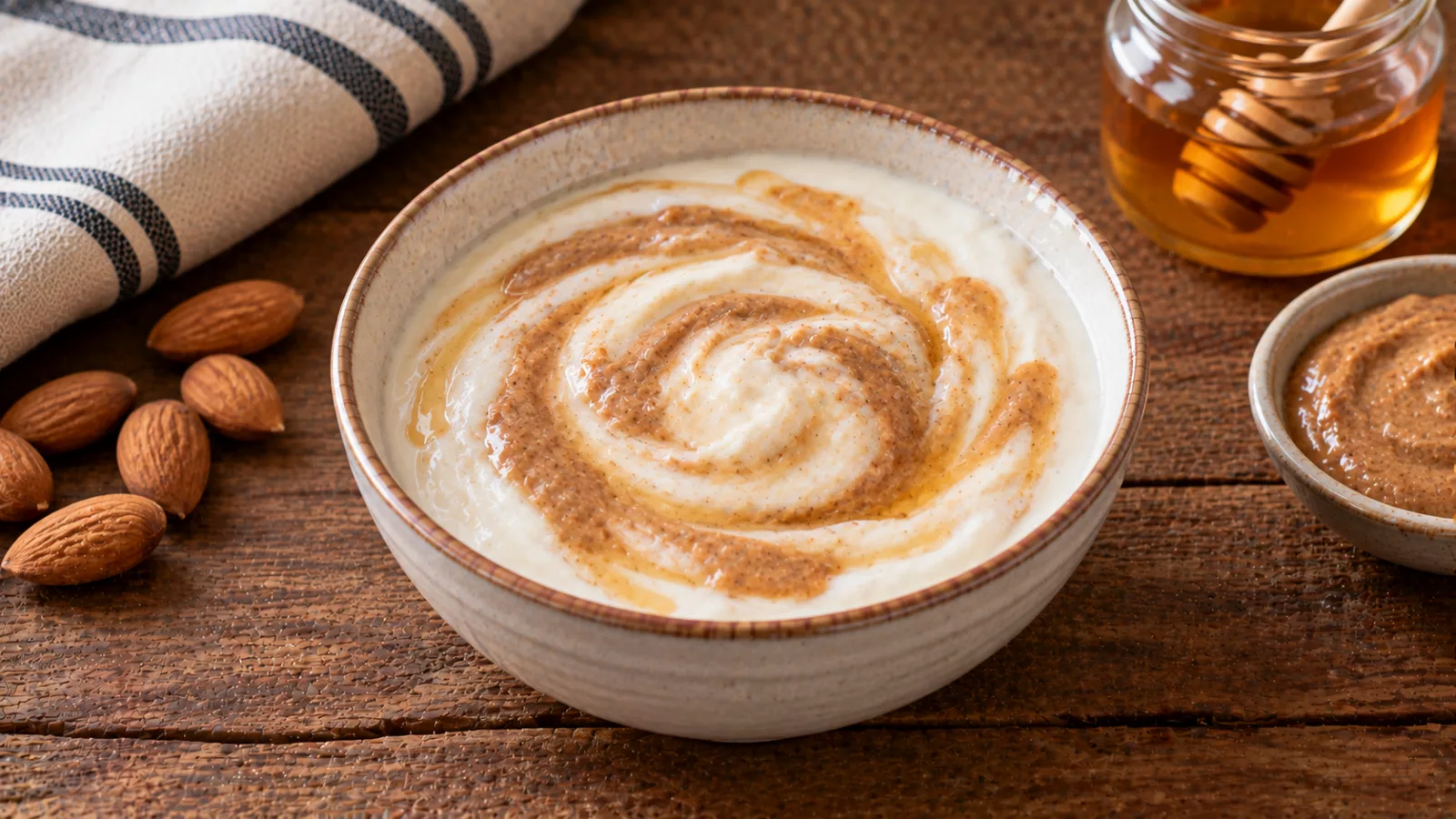 Coppetta di yogurt con crema di mandorle