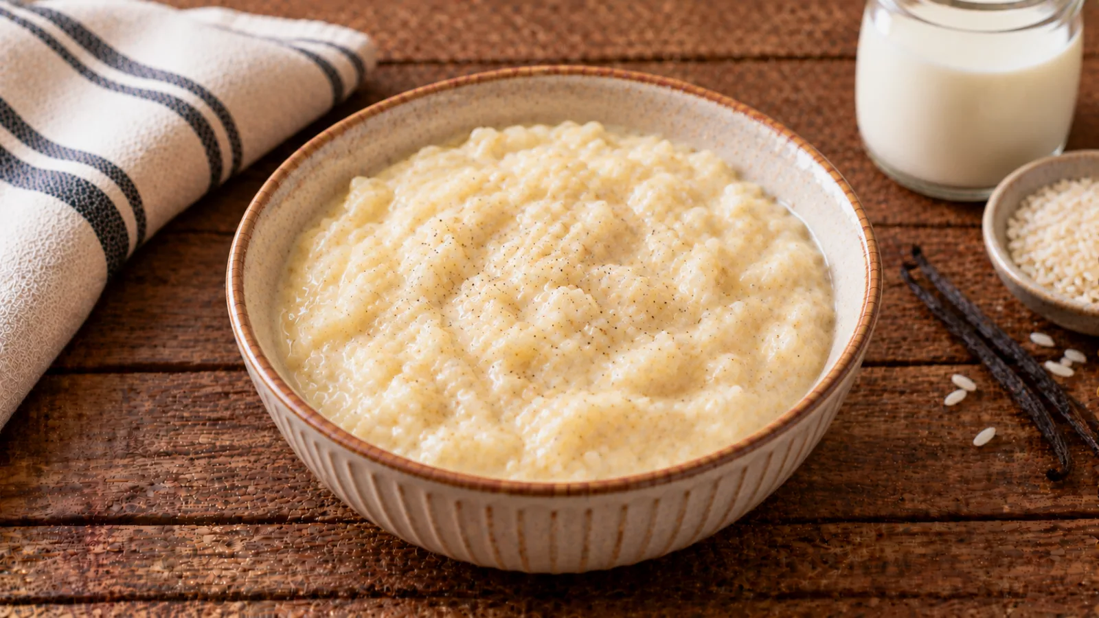 Budino di riso al latte e vaniglia
