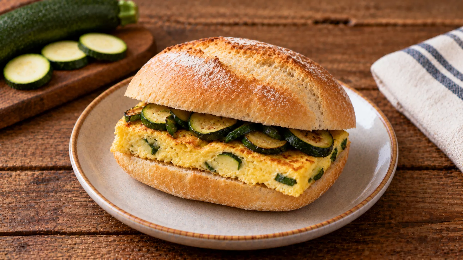 Panino con frittata e verdure