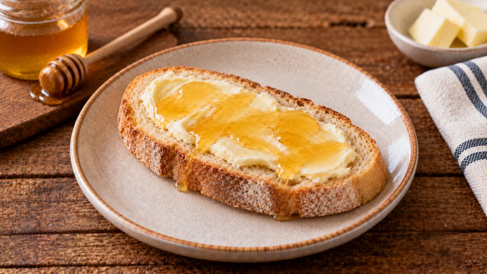 Pane con burro e miele