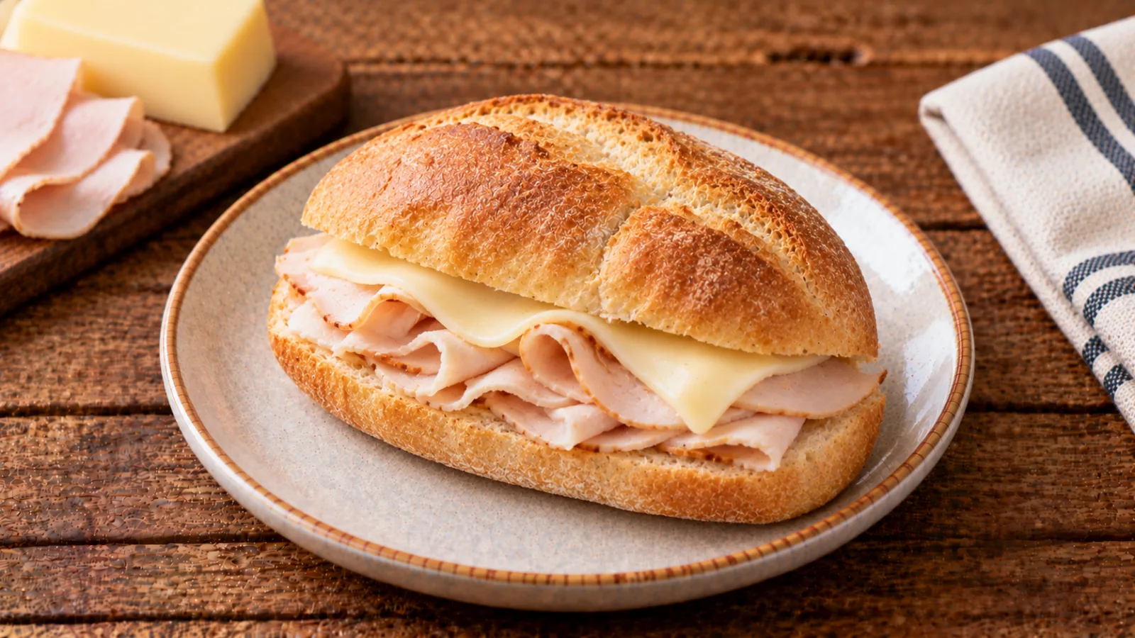 Panino con tacchino e formaggio